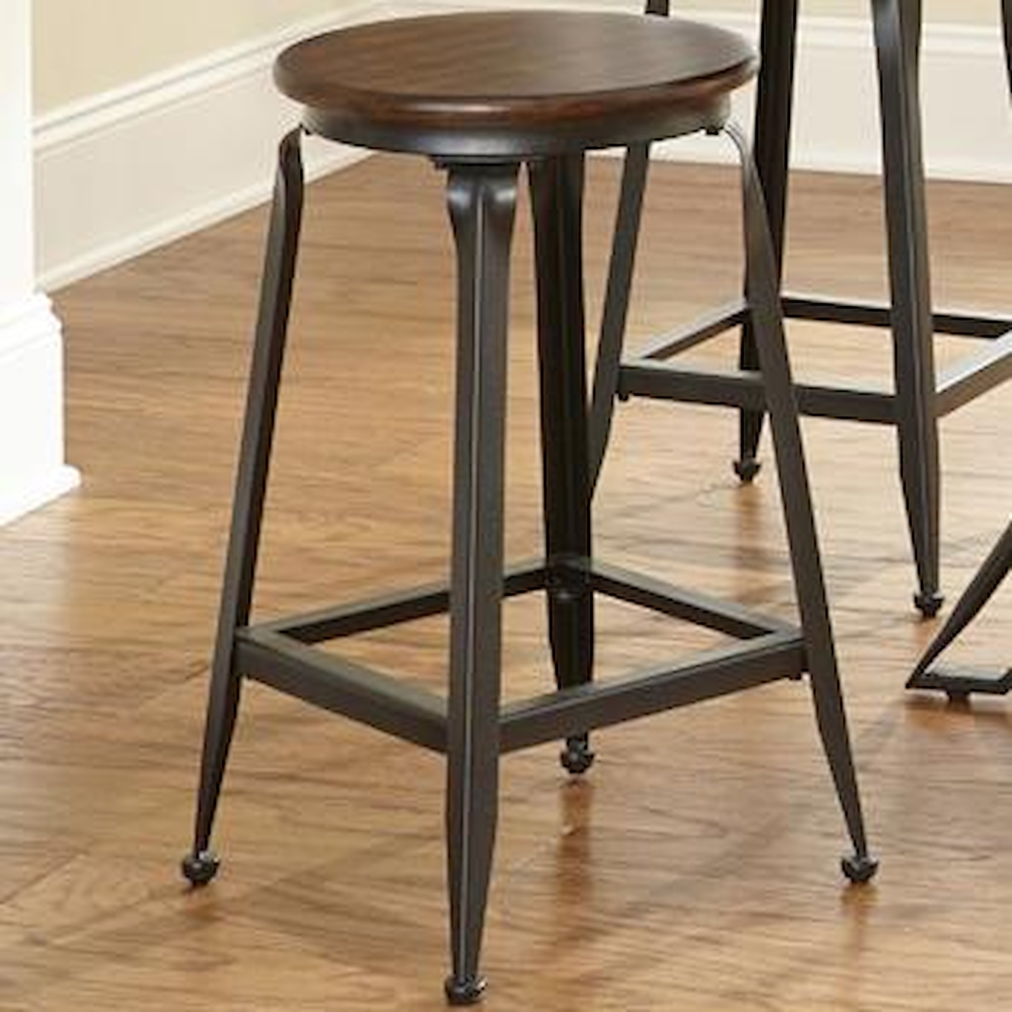 Prime Adele AE360CC Counter Stool with Wood Seat and Metal Base Prime